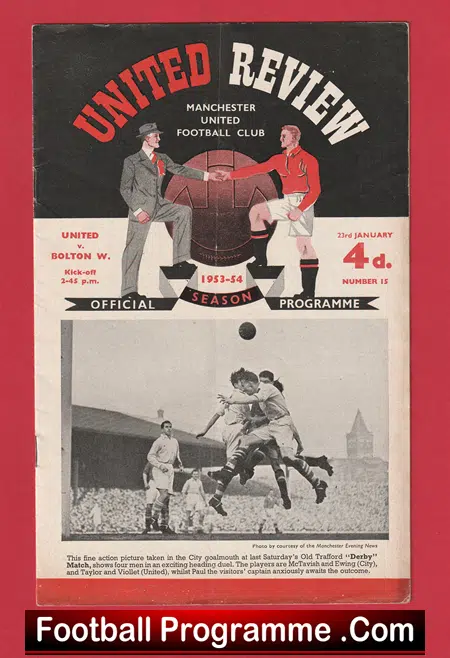 Manchester United v Bolton Wanderers 1955 - 1950s Man Utd - Image 2