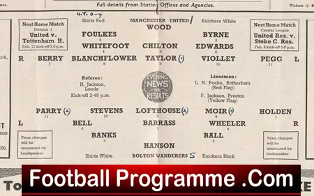 Manchester United v Bolton Wanderers 1955 - 1950s Man Utd - Image 3