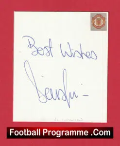 Manchester United Denis Irwin Autograph Signed Card Man Utd