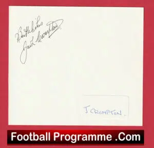 Manchester United Jack Crompton Autograph Signed Card Man Utd