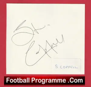 Manchester United Steve Coppell Autograph Signed Card Man Utd