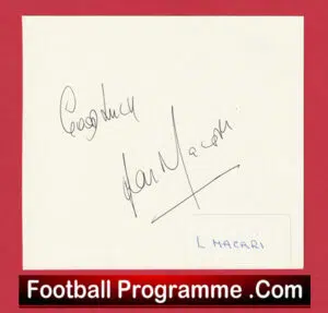 Manchester United Lou Macari Autograph Signed Card Man Utd