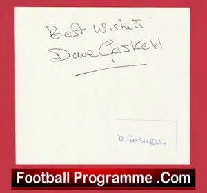 Manchester United Dave Gaskell Autograph Signed Card Man Utd