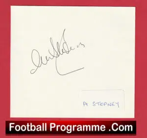 Manchester United Alex Stepney Autograph Signed Card Man Utd