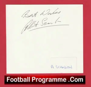Manchester United Albert Scanlon Autograph Signed Card Man Utd