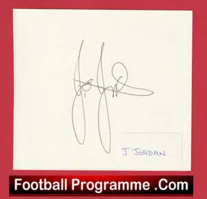 Manchester United Joe Jordan Autograph Signed Card Man Utd