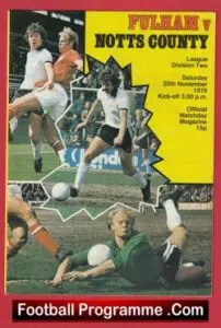 Fulham v Nott County 1976 – George Best + Bobby Moore