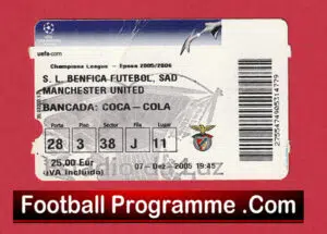 Benfica v Manchester United 2005 – Football Ticket Portugal