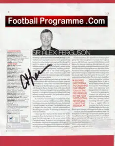 Manchester United Alex Ferguson Signed Magazine Page Man Utd Manager