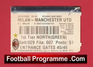 AC Milan v Manchester United 2005 – Footall Ticket Italy