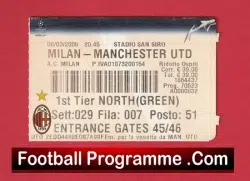AC Milan v Manchester United 2005 – Footall Ticket Italy