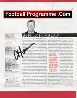 Manchester United Alex Ferguson Signed Magazine Page Man Utd Manager