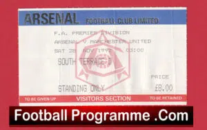 Arsenal v Manchester United 1992 – Match Ticket