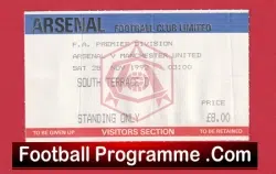 Arsenal v Manchester United 1992 – Match Ticket