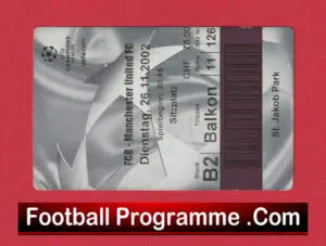 Basel v Manchester United 2012 – Match Ticket Switzerland