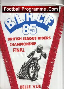 Belle Vue Speedway Pennant Flag Riders Championship Final 1985