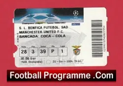 Benfica v Manchester United 2006 – Ticket Portugal