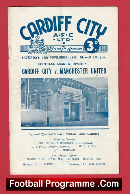 Cardiff City v Manchester United 1952 - Man Utd Busby Babes - Image 2
