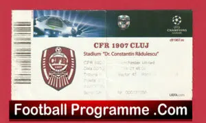 CFR Cluj v Manchester United 2012 – Match Ticket Romania