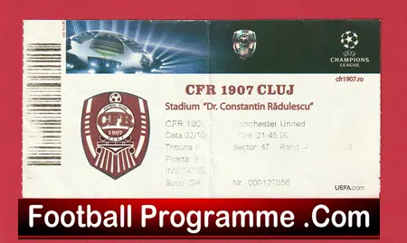 CFR Cluj v Manchester United 2012 - Match Ticket Romania - Image 2