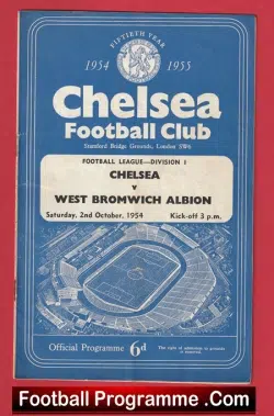 Chelsea v WBA 1954 – Chelsea League Champions 1954/55
