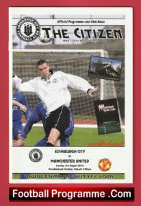 Edinburgh v Manchester United 2003 Meadow Bank Stadium Scotland