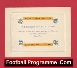 Halifax Town Football Club Christmas Card Circa 1950s
