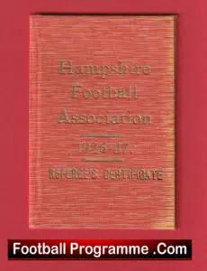 Hampshire Football Association Referee’s Certificate Book 1926 – 1927