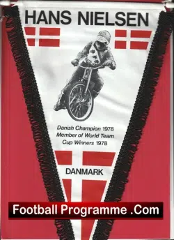 Hans Nielson Denmark Champion Speedway Pennant Flag 1978