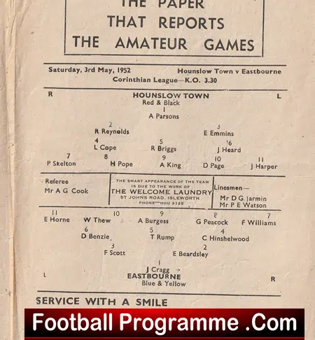 Hounslow Town v Eastbourne 1952 - Image 3