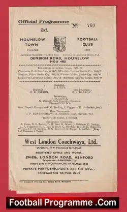 Hounslow Town v Eastbourne 1952