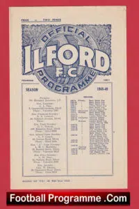 Ilford v Chingford Town 1948 – 40s Football Programme
