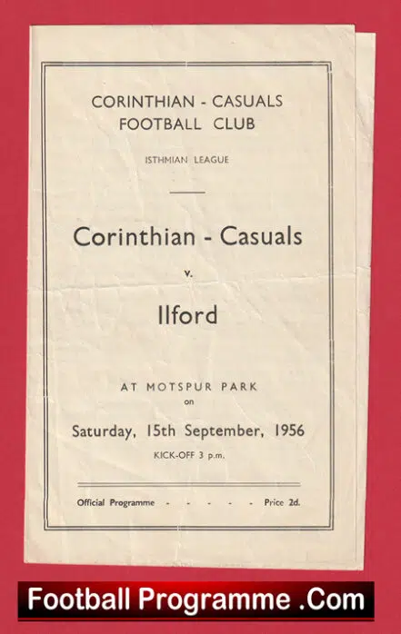 Ilford v Corinthian Casuals 1956 – Motspur Park 1950s