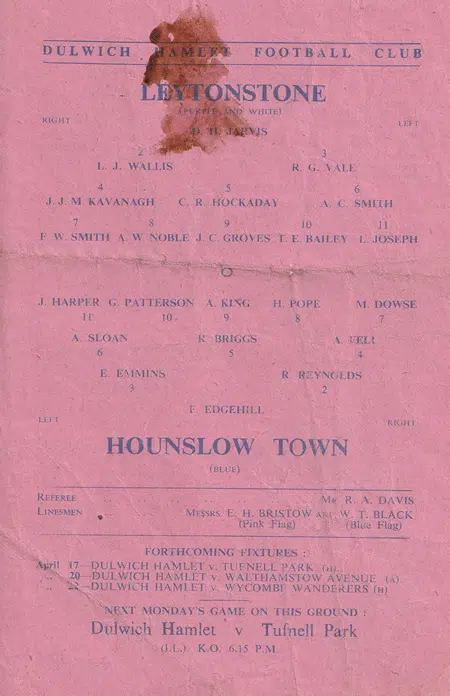 Leytonstone v Hounslow Town 1950 - 1950s to clear! - Image 3