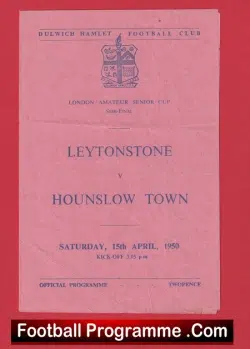 Leytonstone v Hounslow Town 1950 – 1950s to clear!