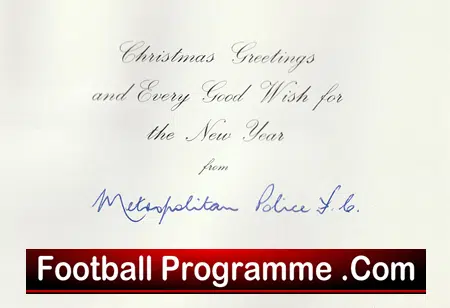 London Metropolitan Police Football Club Christmas Card Circa 1964 - Image 3