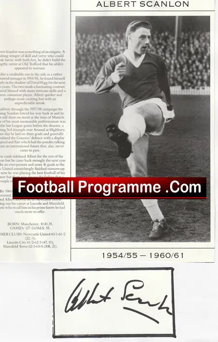 Manchester United Albert Scanlon Signed Picture Man Utd 1954 - 1960 - Image 2