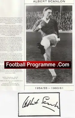 Manchester United Albert Scanlon Signed Picture Man Utd 1954 – 1960
