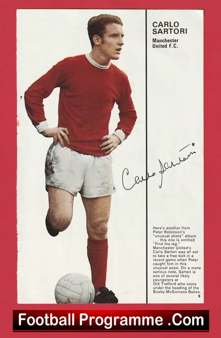 Manchester United Carlo Sartori Signed Picture Man Utd 1965 - 1973 - Image 2