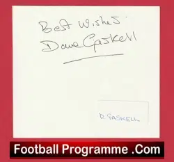 Manchester United Dave Gaskell Autograph Signed Card Man Utd - football programme