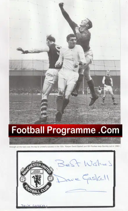 Manchester United David Gaskel Autograph Signed Picture Man Utd 1955 – 1969