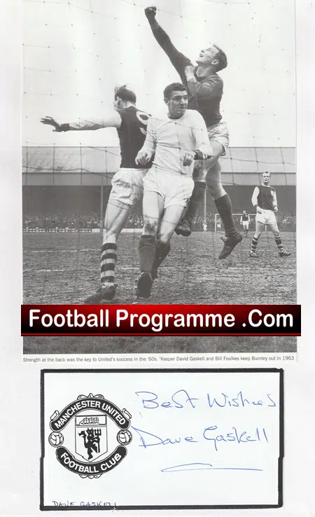 Manchester United David Gaskel Autograph Signed Picture Man Utd 1955 - 1969 - Image 2