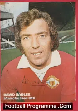 Manchester United David Sadler Autograph Signed Picture Man Utd