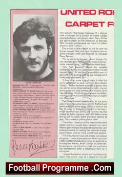 Manchester United Gary Birtles Autograph Signed Man Utd 1980 – 1982