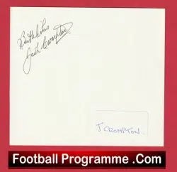 Manchester United Jack Crompton Autograph Signed Card Man Utd