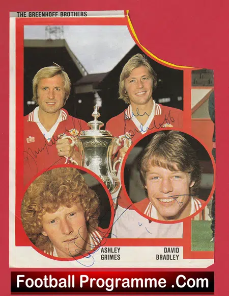 Manchester United Jimmy + Brian Greenhoff Signed Magazine Picture Man Utd - Image 2