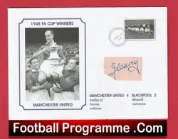 Manchester United Johnny Carey Royal Mail Signed First Day Cover FDC Plus