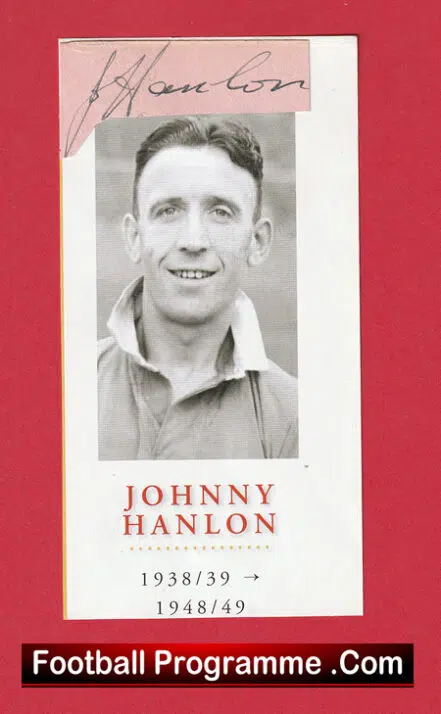 Manchester United Johnny Hanlon Signed Picture Man Utd 1930s