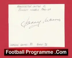 Manchester United Johnny Morris Signed Autograph Man Utd 1941 – 1949