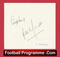Manchester United Lou Macari Autograph Signed Card Man Utd - football programme